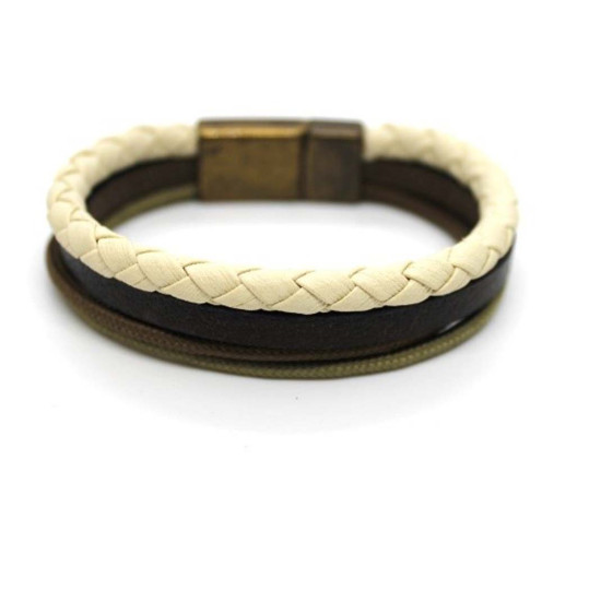 Brown & beige Leather Bracelet